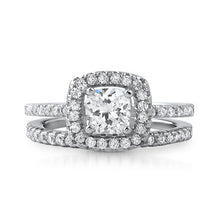 1.00 CTW Cushion Cut CZ Bridal Ring Set