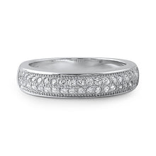 0.40 CTW Silver CZ 2 Row Micropave Wedding Band