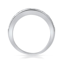 0.40 CTW Silver CZ 2 Row Micropave Wedding Band