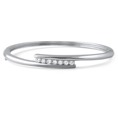 0.35 CTW Modern CZ Sterling Silver Bangle