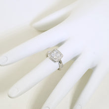 1.5 CTW Silver Princess Cut CZ Halo Ring