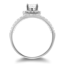 1 Carat Halo Split Shank CZ Engagement Ring