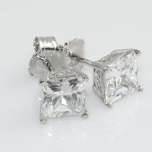 1.40 CTW Princess Cut CZ Studs Floral Setting