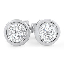 0.92 CTW Silver Martini Bezel Set CZ Stud Earrings