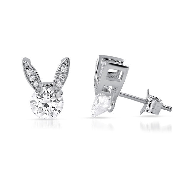 1.5 CTW Tension Set CZ Bunny Earrings