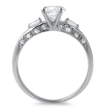 1.15 CTW Silver Fancy 3 Stone Engagement Ring Set