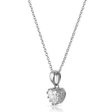 1 Carat Heart Cut CZ Necklace With Crown Setting