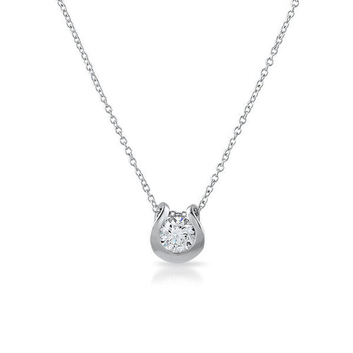 0.50 Carat CZ Horseshoe Solitaire Necklace