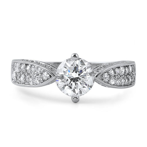 1.26 CTW Unique Silver CZ Engagement Ring