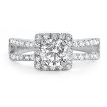 1 Carat Halo Split Shank CZ Engagement Ring