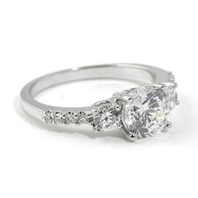 1.68 CTW Classic 3 Stone Silver CZ Engagement Ring