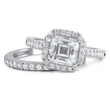 1.5 Carat Asscher Cut Cubic Zirconia Bridal Set